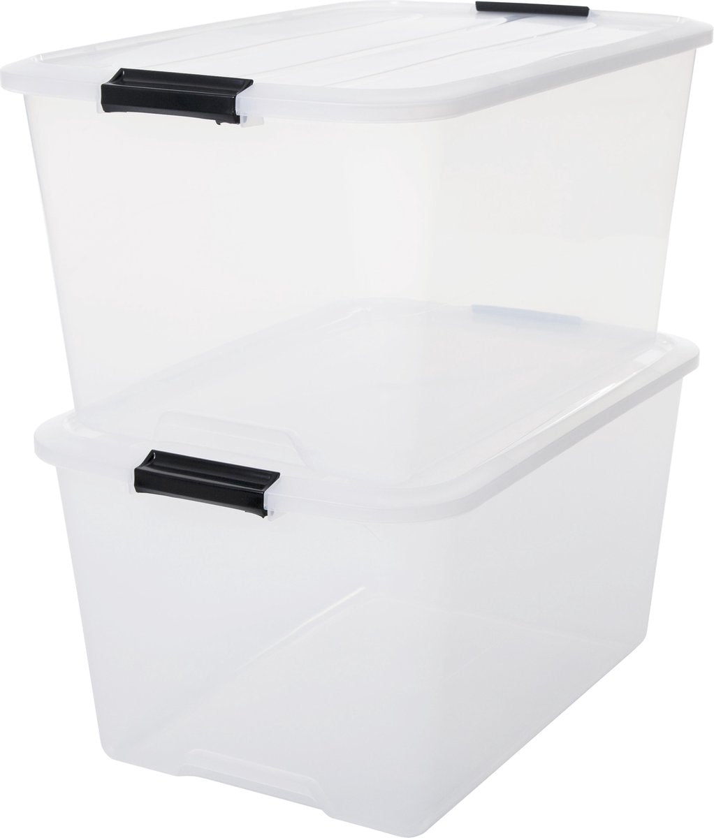 Iris Topbox-Aufbewahrungsbox – 45 l – Kunststoff – transparent – 2er-Set