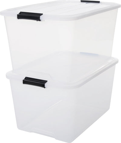 Iris Topbox-Aufbewahrungsbox – 45 l – Kunststoff – transparent – 2er-Set