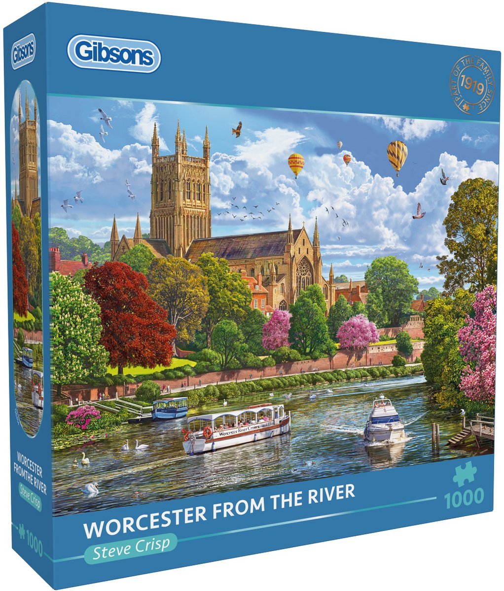 Gibsons – Worcester from the River – Steve Crisp – 1000 Teile – 68 x 49 cm – Puzzle für Erwachsene