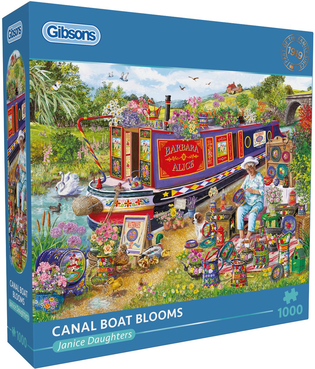 Gibsons – Kanalboot blüht – Janice Töchter – 1000 Teile – 68×49 cm – Puzzle für Erwachsene