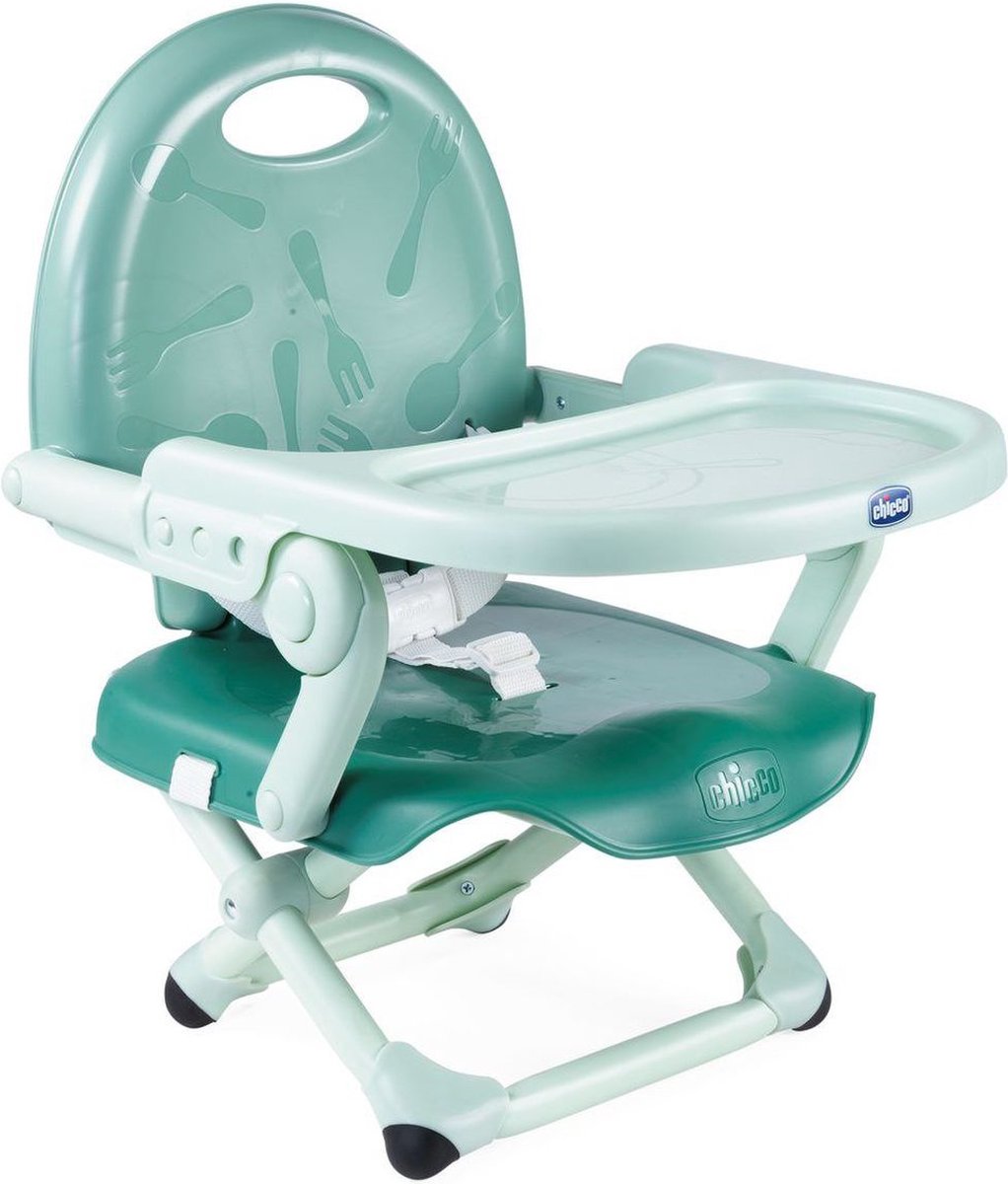 Chicco Pocket Snack Junior – Sitzerhöhung für Kinder – Baby-Essstuhl – stabile Gurte – grün