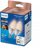 Philips Beleuchtung Philips Smart Lighting – Kerzenlampe 2er-Pack – intelligente LED-Beleuchtung – warmes bis kühles weißes Licht – E14 – 40 W – matt – WLAN