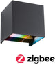 Paulmann LED Wandleuchte Smart Home Zigbee 3.0 Cybo IP44 eckig 100x100 mm RGBW+ 2x2,5W 2x150lm 230V Anthrazit Aluminium