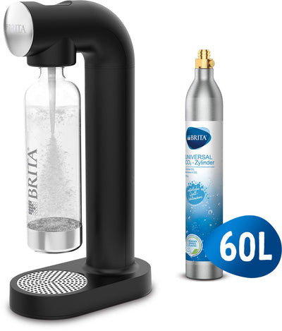 Brita Sodaone Sprudelwasserbereiter schwarz – mit 1 CO2-Zylinder und 1 Limonadenflasche