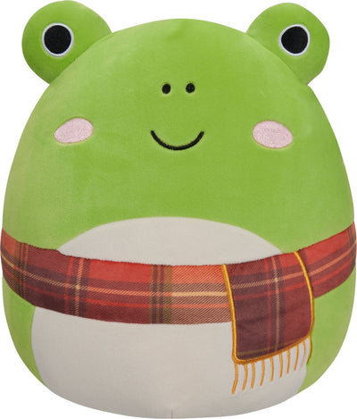Squishmallows Wendy grüner Frosch mit kariertem Schal, 30 cm Plüsch