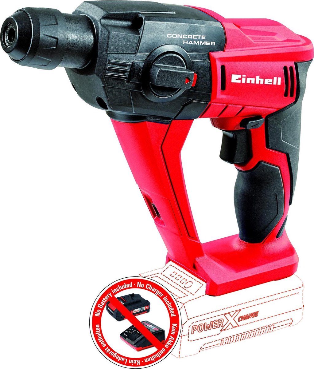 Einhell Akku-Bohrhammer Te-HD 18 Li-Solo Power X-Change (Li-Ion – 18 V – 1,2 Y – Bohrleistung in Beton 12 mm – SDS plus Aufnahme – LED-Beleuchtung – ohne Akku und Ladegerät)
