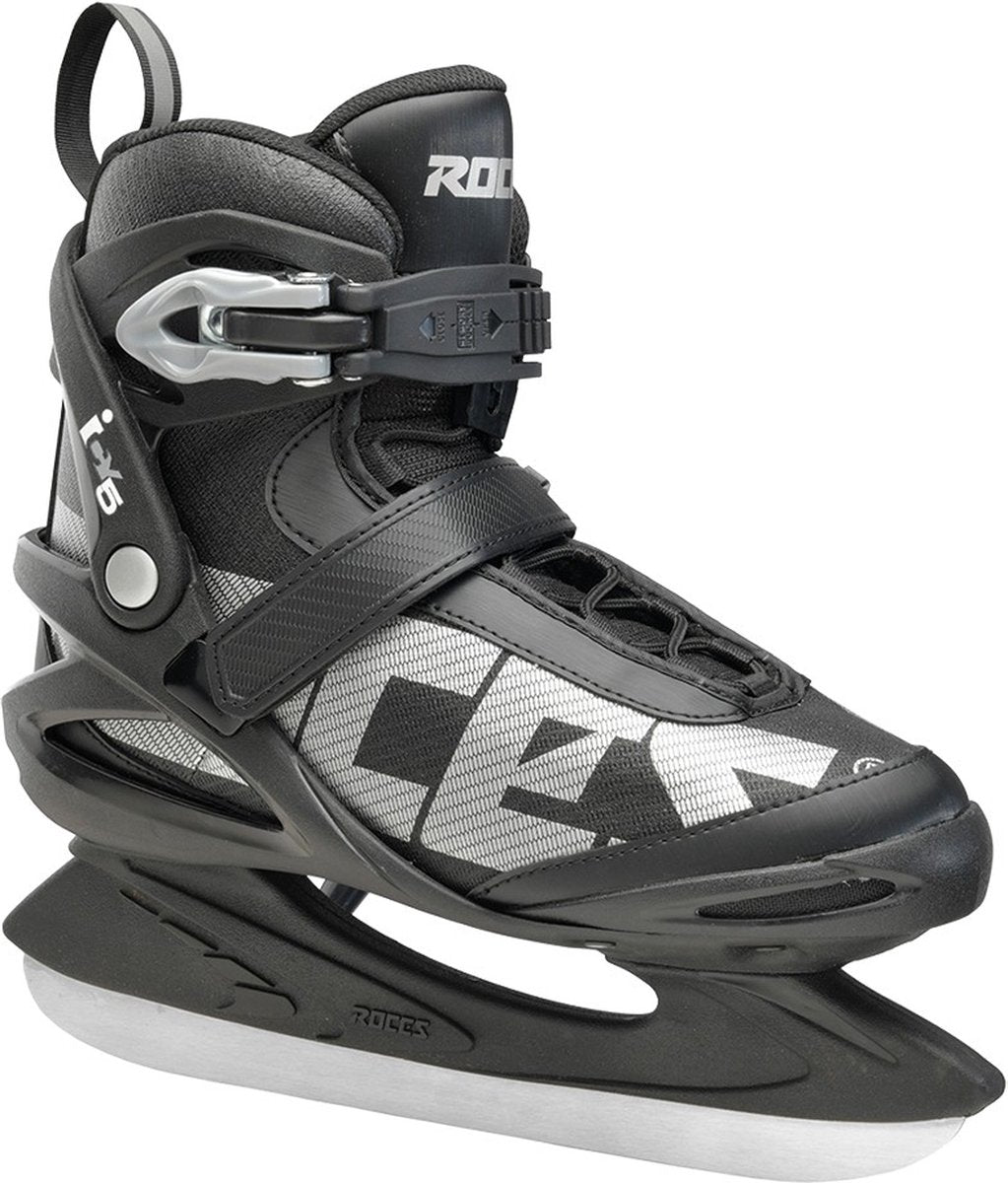 Roces – Icy 5 – Eishockey-Schlittschuhe – Schlittschuhe Herren – Schwarz Silber – Thermo-Fit-Futter, verstärkte Knöchelstütze – Größe EU 40