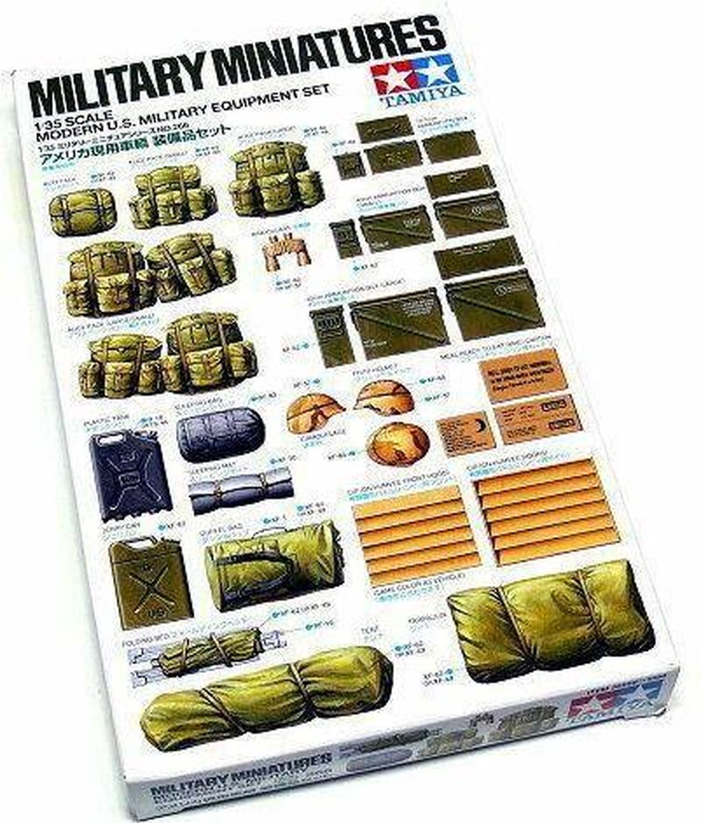 Tamiya Modellbausatz Diorama – 35266 Diorama-Set US-Militärausrüstung moderner Kunststoff – 1:35 – Modellbau
