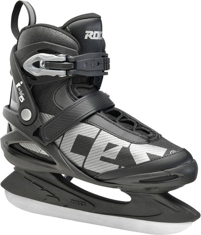 Roces – Icy 5 – Eishockey-Schlittschuhe – Schlittschuhe Herren – Schwarz Silber – Thermo-Fit-Futter, verstärkte Knöchelstütze – Größe EU 45