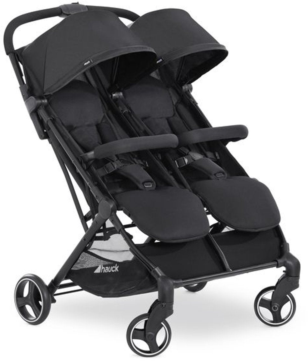 Hauck Swift X Duo – Zwillings- und Duo-Buggy – kompakt faltbar – Schwarz