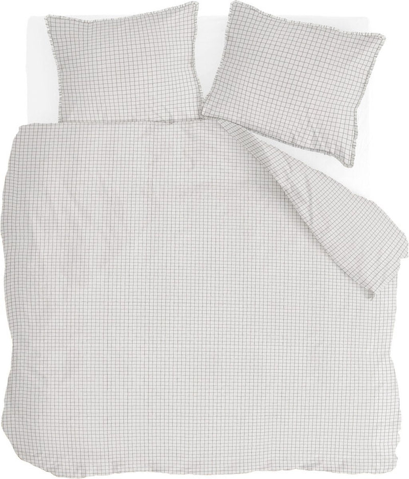 Walra Bettbezug mit gekreuzten Linien – 200 x 220 – 100 % Baumwolle (BCI) – Beige
