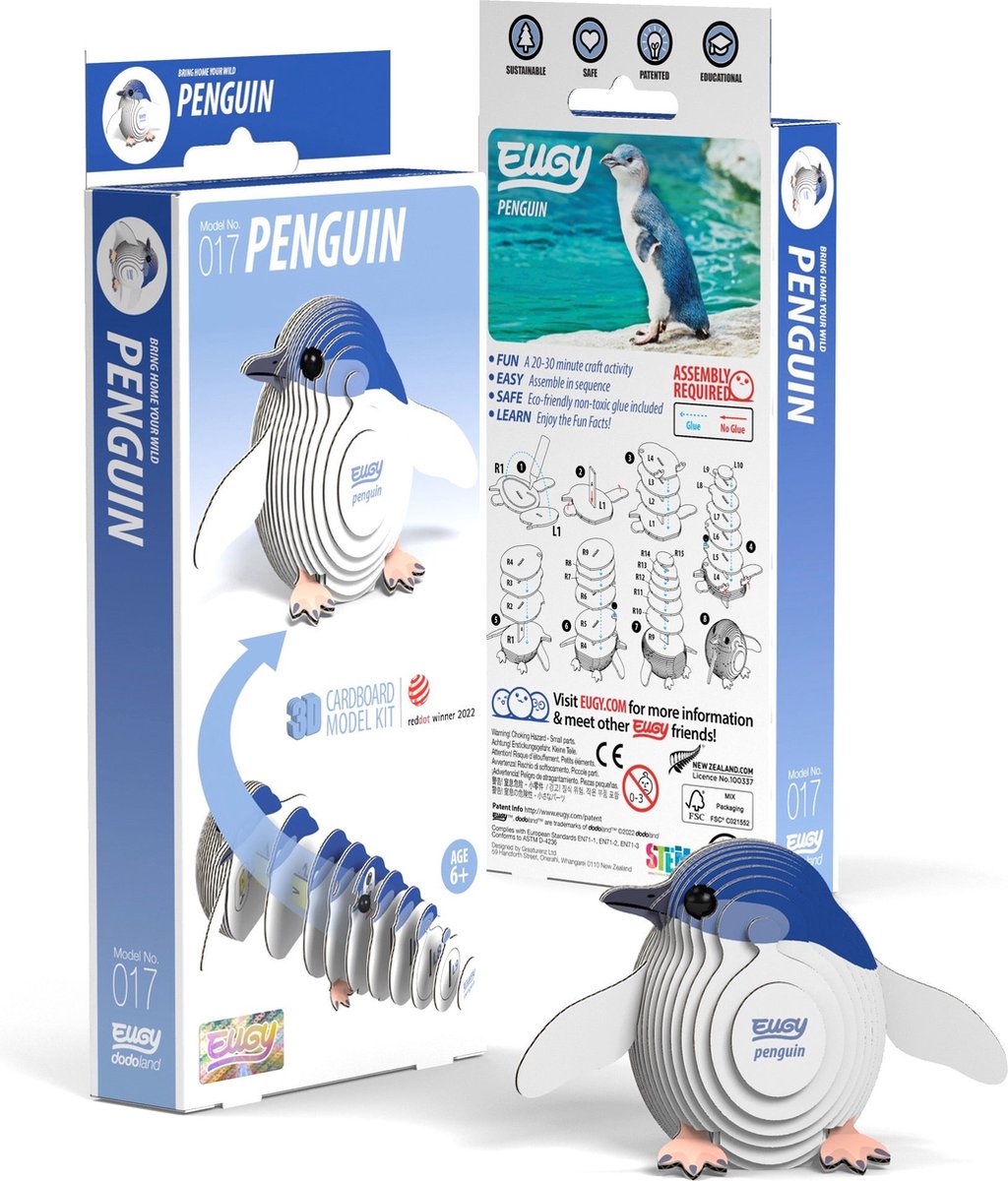 Eugy 3D-Puzzle – Pinguin – Meerestiere – nachhaltig – alle sammeln – 6 Jahre