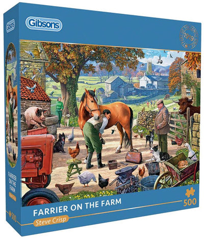 Gibsons – Hufschmied auf dem Bauernhof (von Steve Crisp) – 500 Teile 48 x 34 cm (B x H) – Puzzle für Erwachsene