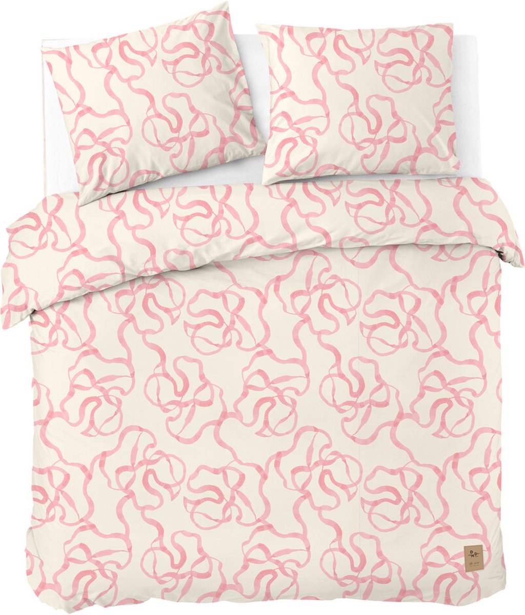 Dindi Home Bettbezug Pink Party – 240 x 220 – 100 % Baumwolle – gebrochenes Weißrosa