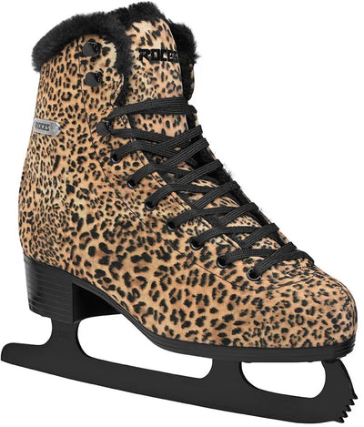 Roces – Leopard – Eiskunstlaufschuhe – Eislaufen Damen – braun – warmes Fleecefutter, klassische Stabilität – Größe EU 41