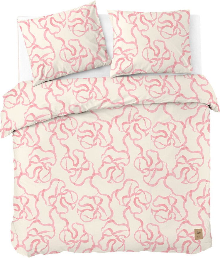 Dindi Home Bettbezug Pink Party – 200 x 220 – 100 % Baumwolle – gebrochenes Weißrosa