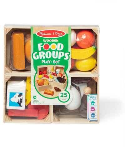 Melissa Doug – Lebensmittelgruppen aus Holz – 21-teilig – mit Aufbewahrungsboxen