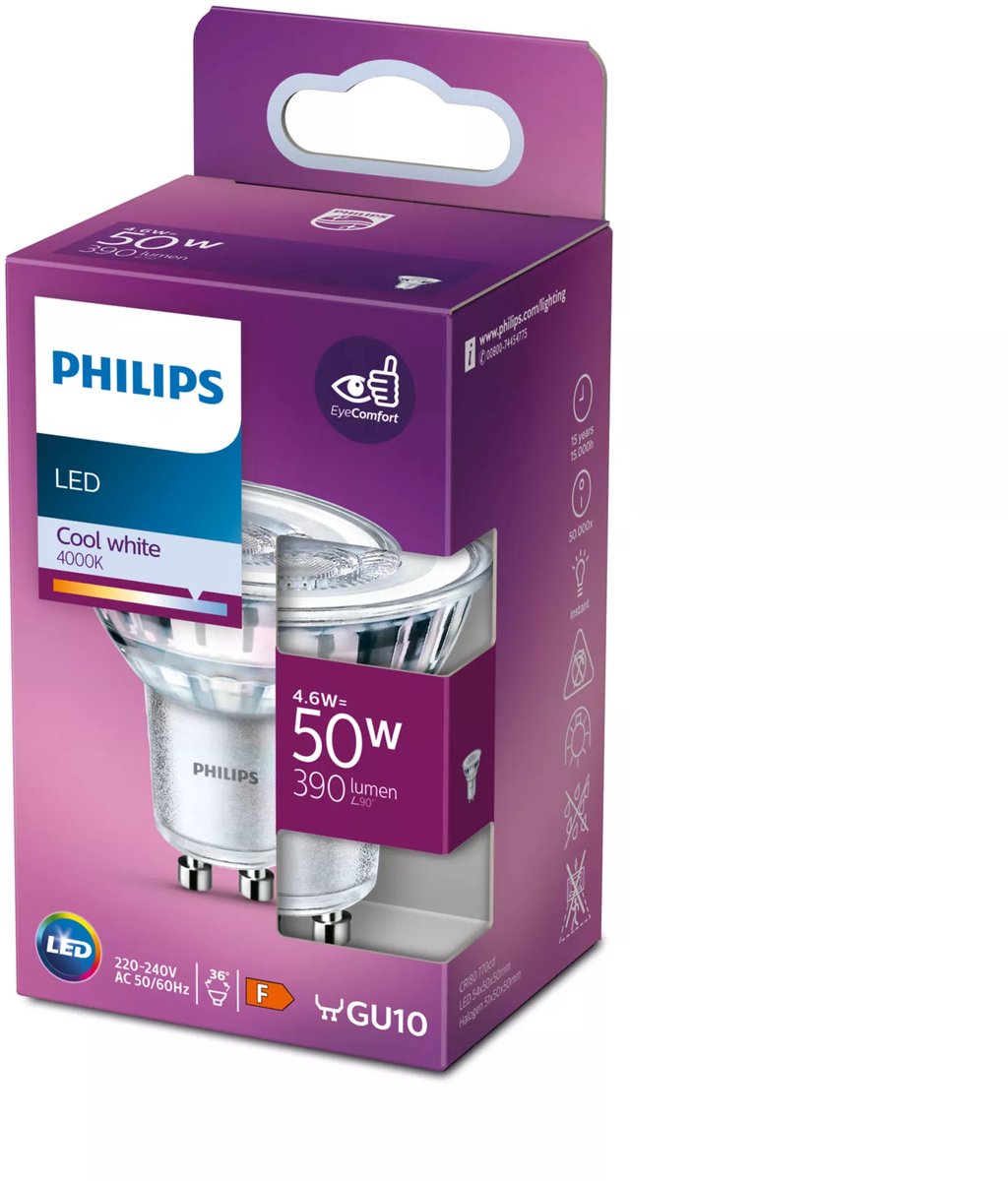 Philips LED-Spot – 50 W – Gu10 – kaltweißes Licht
