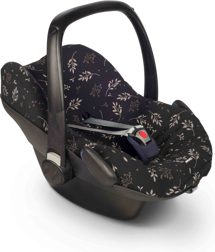 Dooky Sitzbezug 0+ Autositzbezug Romantic Leaves Schwarz – Universal Autositzbezug Maxi Cosi Cabriofix, Maxi Cosi Bezug Pebble, Maxi Cosi Bezug, Cybex und mehr – Autositzbezug Baby Universal
