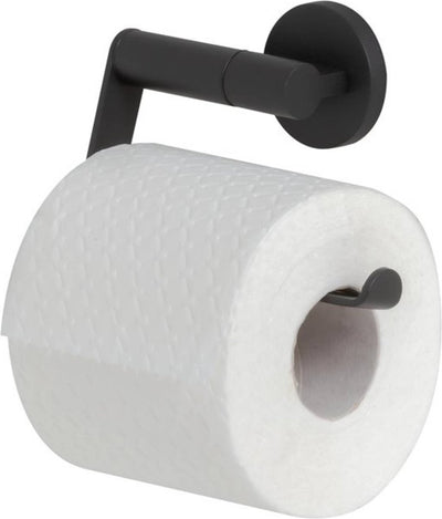 Tiger Noon - Toilettenpapierhalter ohne Klappe - Toilettenpapierhalter - ohne Bohren - Bohren oder Kleben - Schwarz