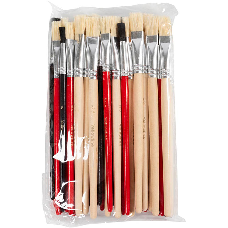 Creativ Company Yellowline Pinselset, Größe 4+8+10+12+3 4, 60 Stück 1 Box
