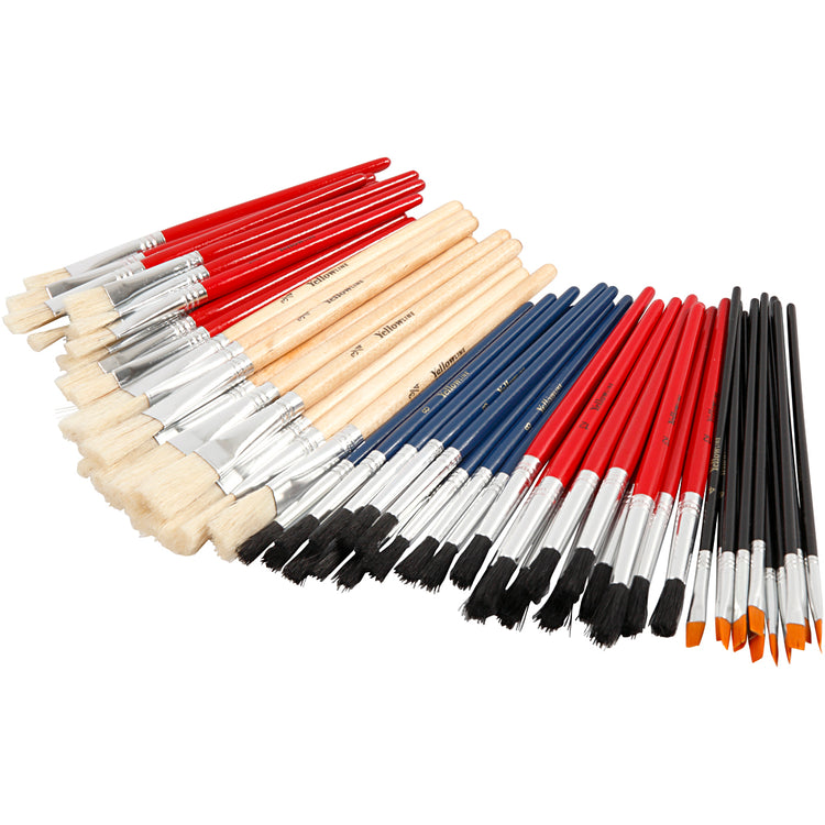 Creativ Company Yellowline Pinselset, Größe 4+8+10+12+3 4, 60 Stück 1 Box