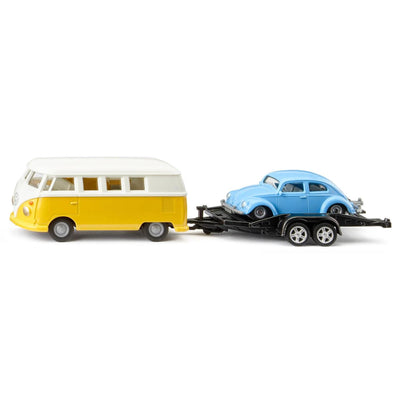 Siku VW T1 Wohnmobil mit Anhänger und Käfer