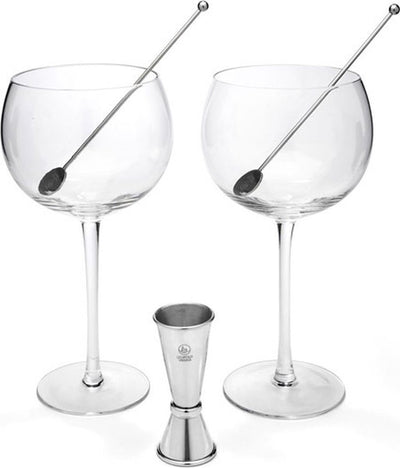 Leopold Wien - Gin Tonic Gläser + Bar Buddy + Cocktaillöffel - Geschenkset Muttertag Vatertag g t