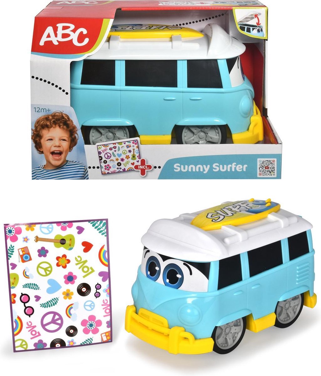 Bus Dickie Sunny Surfer Bus 25 cm mit Aufklebern
