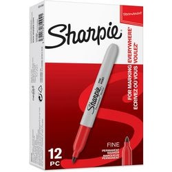 Permanentmarker Sharpie, feine Spitze, rot, 12 Stück