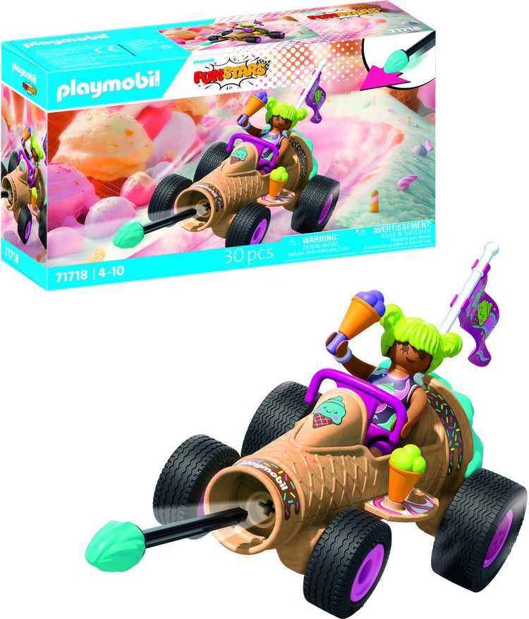 Playmobil | lustige Sterne | wütende Eistüte | Spielzeug ab 4 Jahren | Geschenk für Kinder | Spielzeugauto | mit Rückzugsmotor-Zündfunktion | 71717