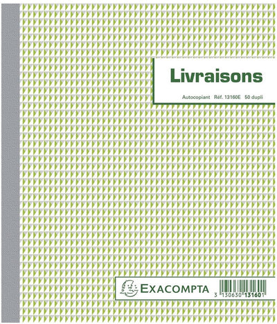 Exacompta-Zubehör, ft 21 x 18 cm, Duplikat (50 x 2 Blatt), Französisch