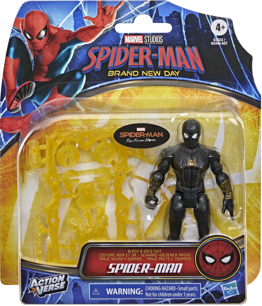 Hasbro Marvel Studios Spider-Man Far From Home Actionverse Black and Gold Suit Spider-Man – Actionfigur