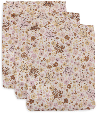 Jollein hydrophile Waschlappen 15x20cm – Blumenfeen – Baumwolle – 3 Stück