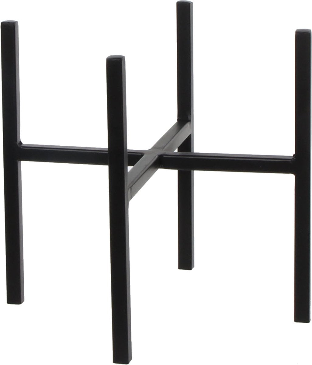 Mica-Dekorations-Pflanzenständer – Schwarz – H25 x B24 cm – Metall – Blumentopf-Erhöhung