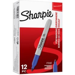 Permanentmarker Sharpie, feine Spitze, blau, 12 Stück