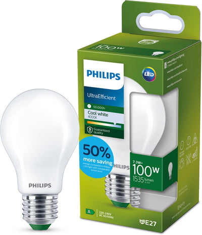 Philips LED Philips ultraeffiziente LED-Lampe matt – 100 W – E27 – kaltweißes Licht