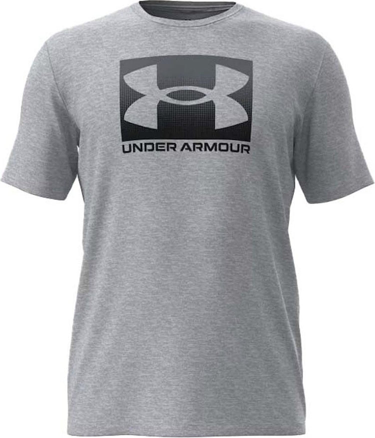 Under Armour UA M Boxed Sports Updated SS-Gry Herren-Sportshirt – Mod Grey Light Heather – Schwarz
