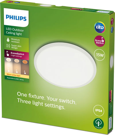Philips LED Philips Super Slim Decke SSW 15W 27K Weiß IP54