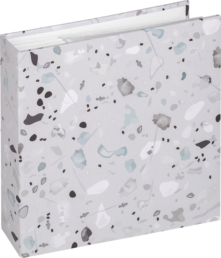 Walther me-298-3 Terrazzo – Memo-Einsteckalbum – Größe 22 x 22 cm – 200 Fotos 10 x 15 cm – Steingrau