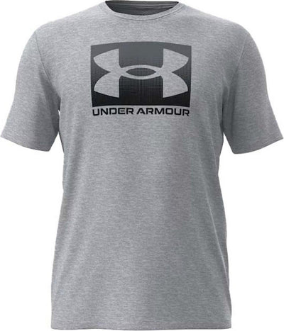 Under Armour UA M Boxed Sports Updated SS-Gry Herren-Sportshirt – Mod Grey Light Heather – Schwarz