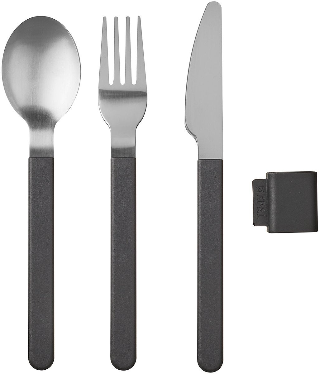 Mepal Besteckset Silueta - 3-teilig - Reisebesteck - Nordic Black