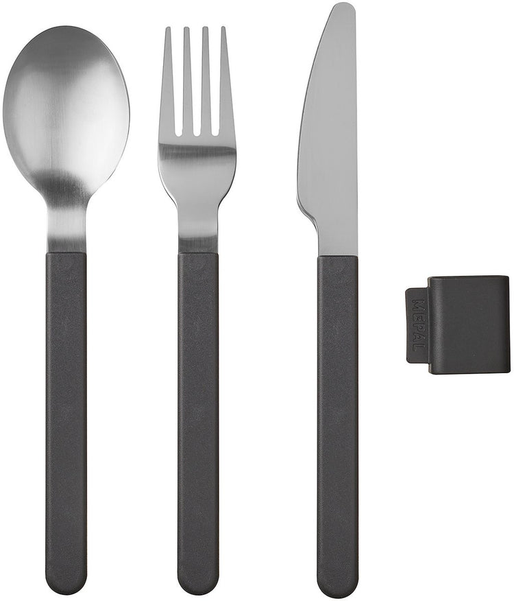 Mepal Besteckset Silueta - 3-teilig - Reisebesteck - Nordic Black