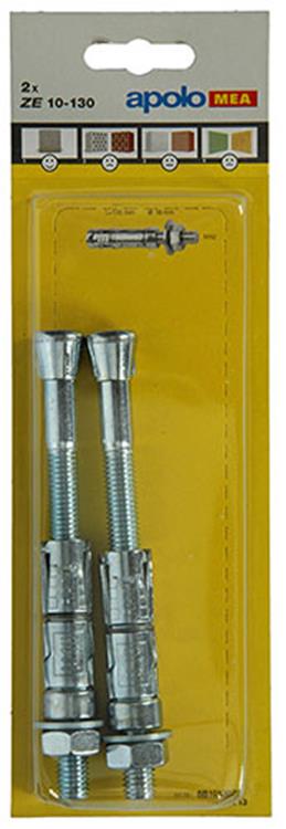 Celo 1003156 – 2 Spreizdübel je 16 mm + Gewindestange 10 x 130 mm 502713 | 5 Stück