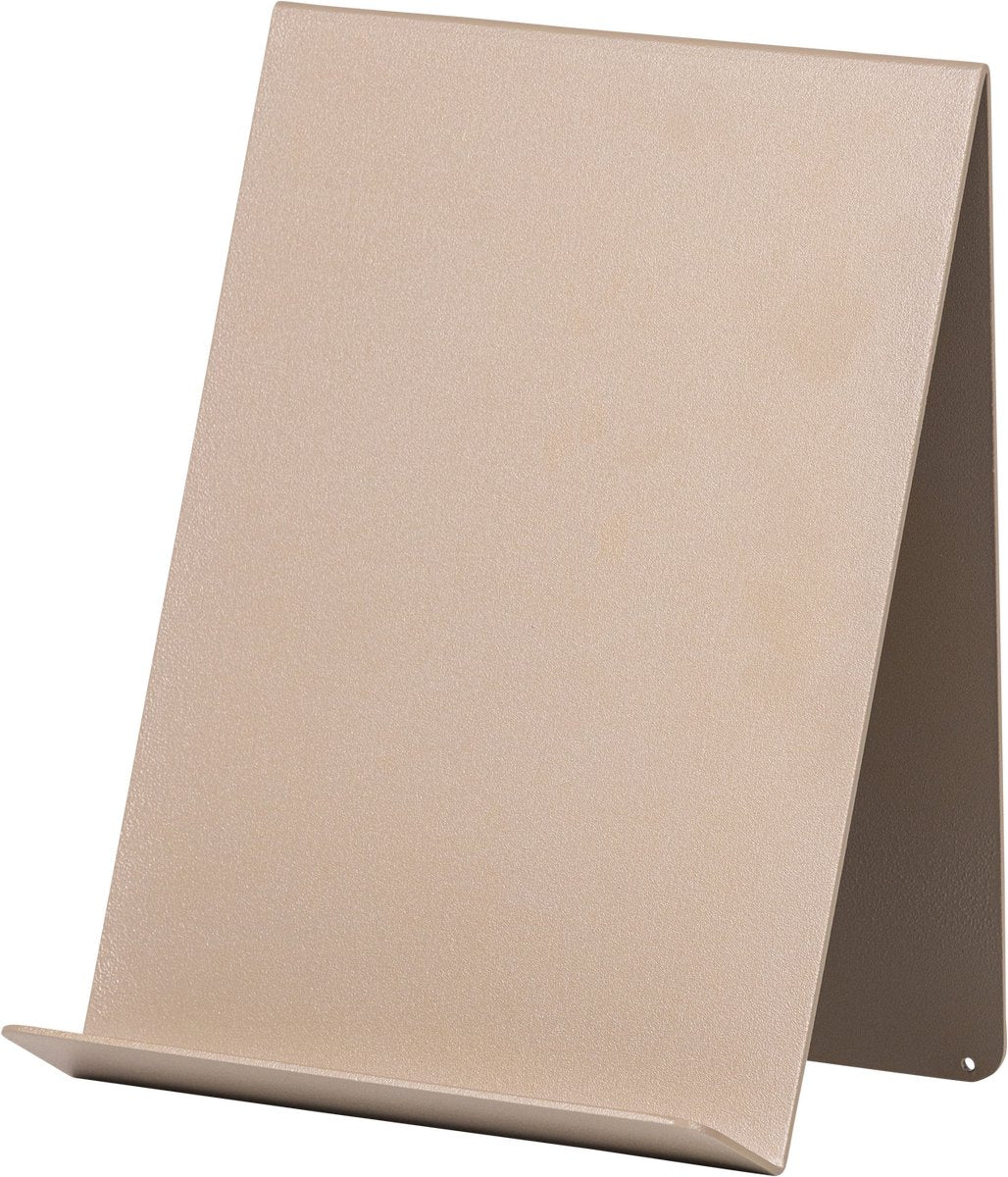 Stehender Buchständer „Woood Brook“ – Metall – Sandbeige – 24 x 19 x 14 cm