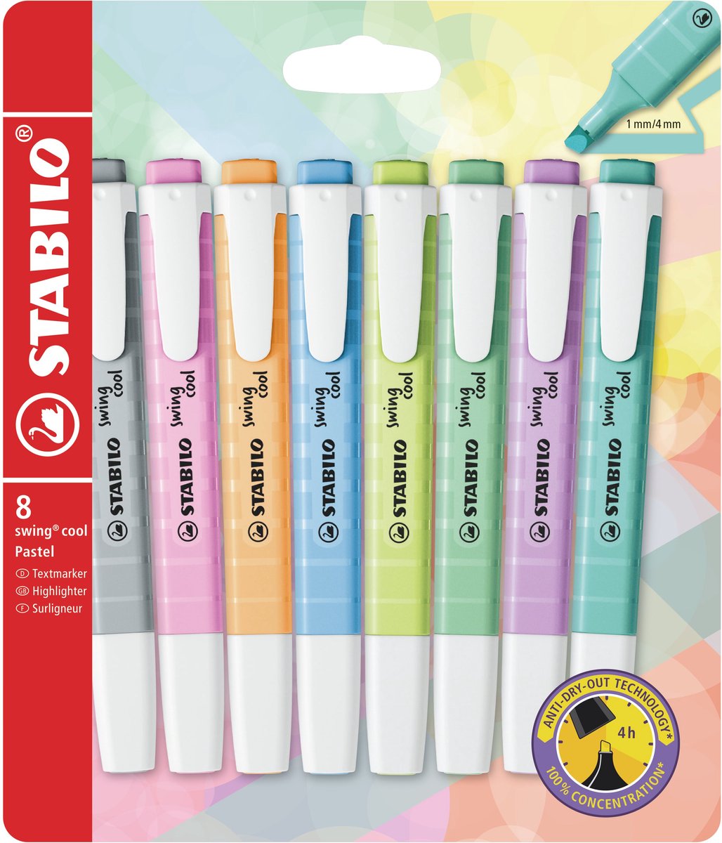 Stabilo Swing Cool Pastell Marker, 8st.