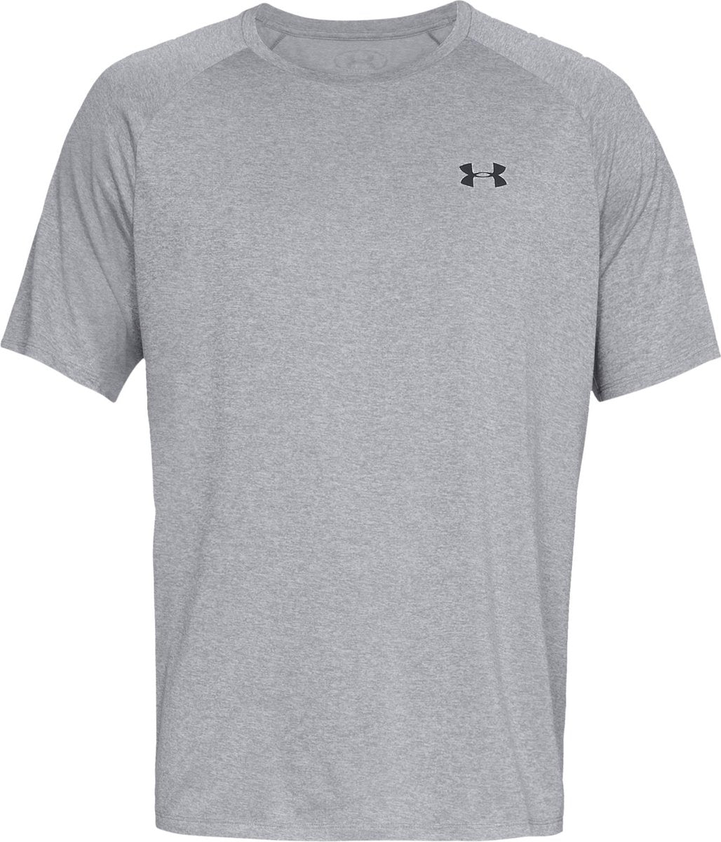 Under Armour UA Tech 2.0 SS Tee-Gry Herren-Sportshirt – Steel Light Heather – Schwarz
