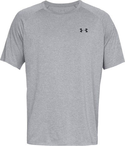 Under Armour UA Tech 2.0 SS Tee-Gry Herren-Sportshirt – Steel Light Heather – Schwarz