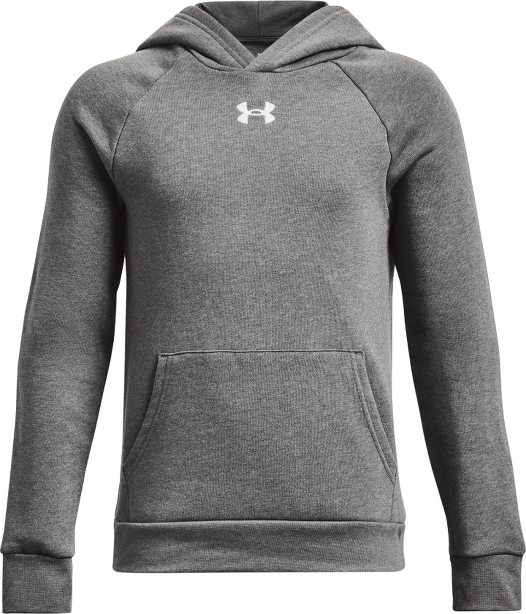 Under Armour UA Rival Fleece Hoodie Unisex Sportpullover – Grau – Weiß