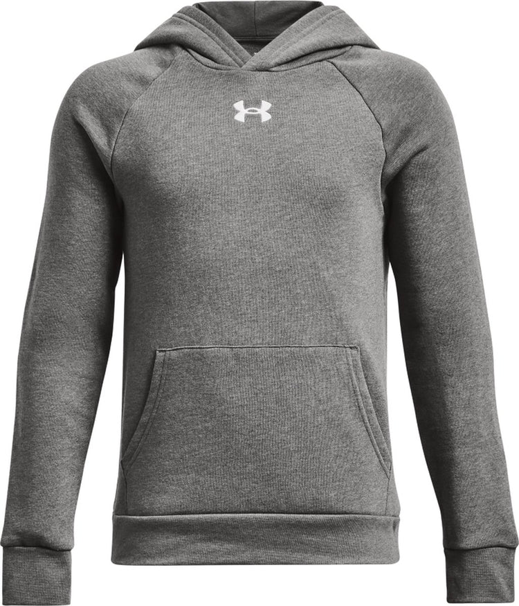 Under Armour UA Rival Fleece Hoodie Unisex Sportpullover – Grau – Weiß